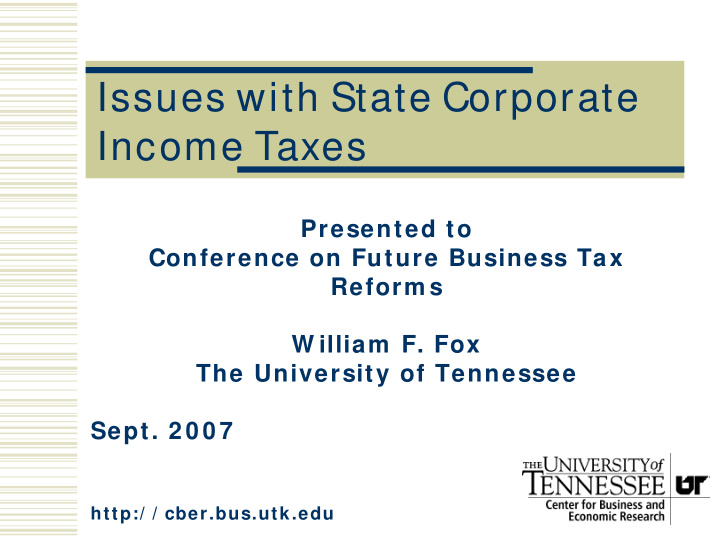 issues with state corporate income taxes