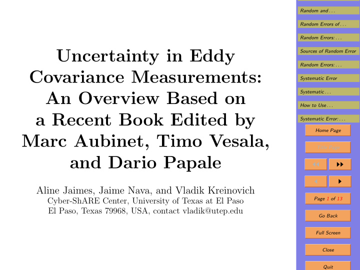 uncertainty in eddy