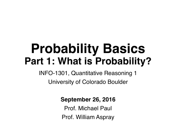 probability basics