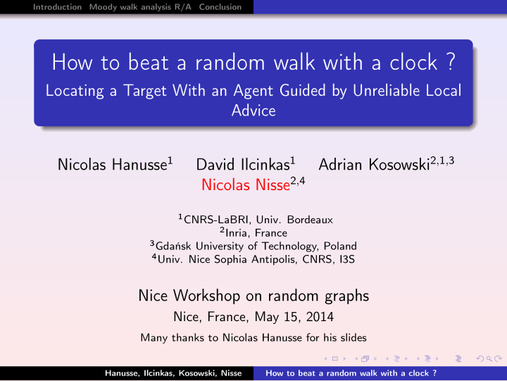 how to beat a random walk with a clock