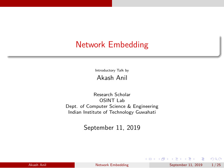 network embedding