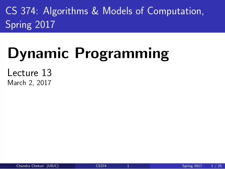 dynamic programming
