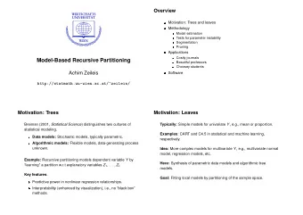 Model-Based Recursive Partitioning  Beautiful professors  Choosey students  Achim Zeileis  Software