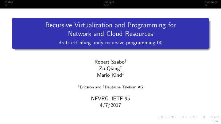 recursive virtualization and programming for network and