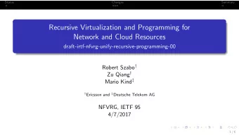 Recursive Virtualization and Programming for  Network and Cloud Resources