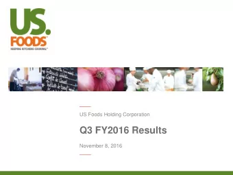 Q3 FY2016 Results  November 8, 2016  Cautionary Statements  Forward-Looking Statements This