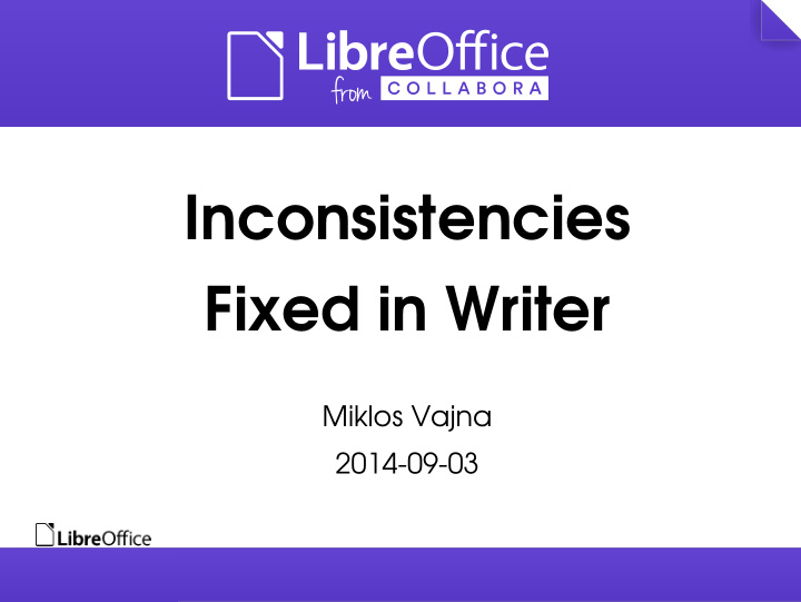 inconsistencies fixed in writer