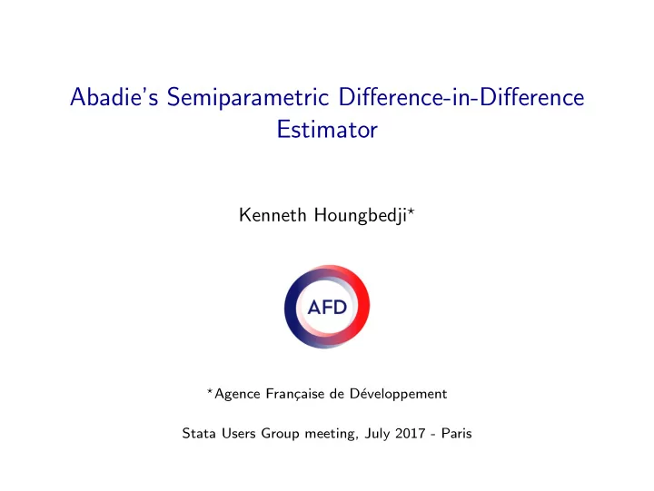 abadie s semiparametric difference in difference estimator