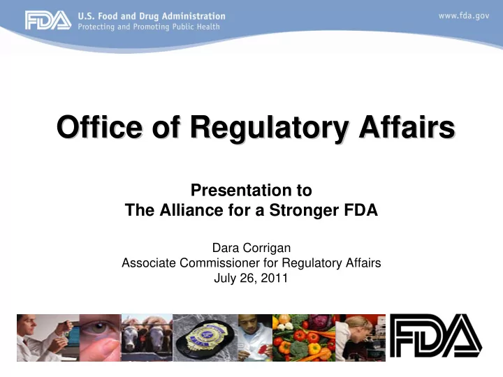 office of regulatory affairs office of regulatory affairs