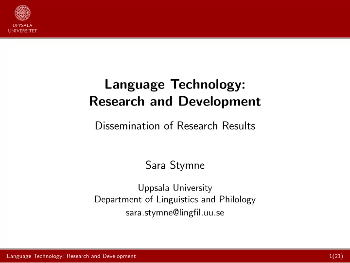 language technology research and development