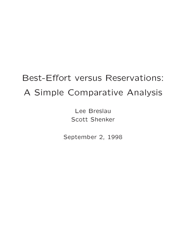 best e o rt versus reservations a simple compa rative