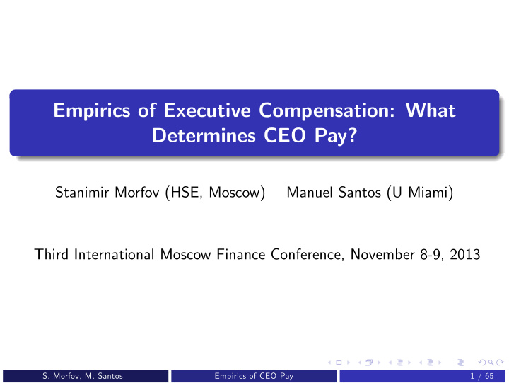 empirics of executive compensation what determines ceo pay
