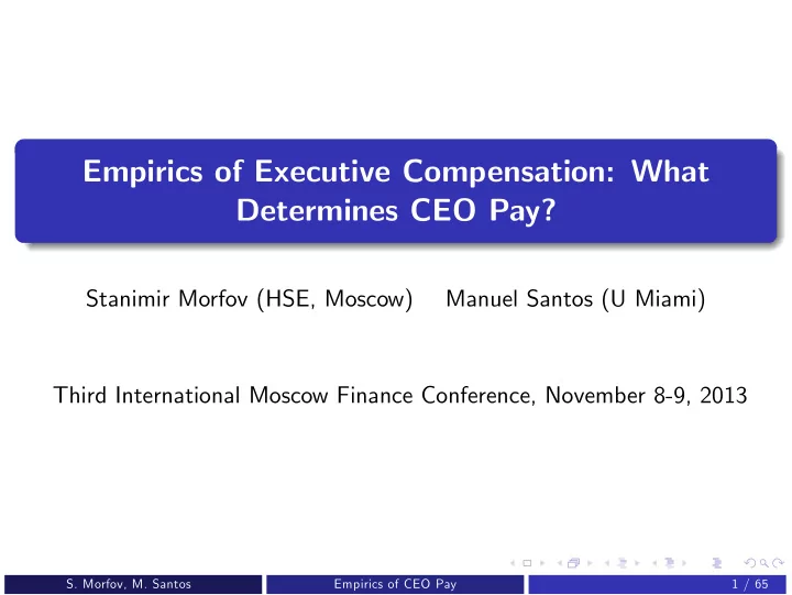 empirics of executive compensation what determines ceo pay
