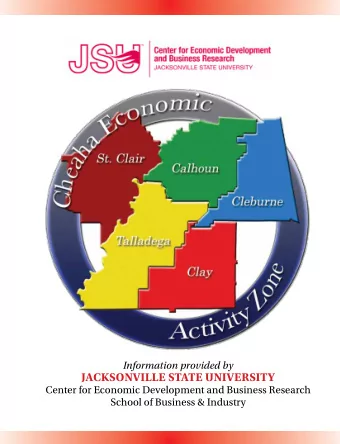 Information provided by JACKSONVILLE STATE UNIVERSITY  Center for Economic Development and Business