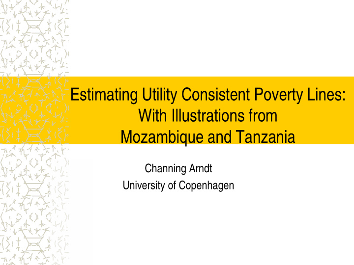 estimating utility consistent poverty lines with