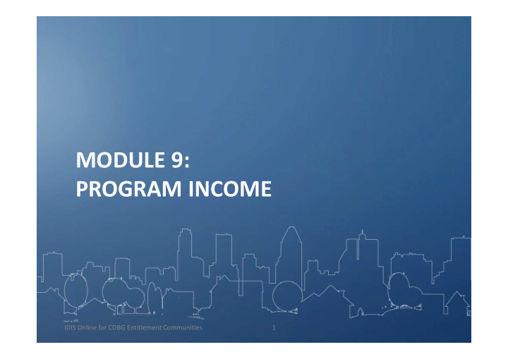 module 9 program income