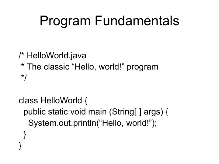 program fundamentals