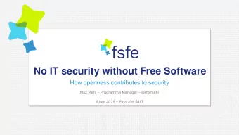 N  o  I  T  s  e  c  u  r  i  t  y  w  i  t  h  o  u  t  F  r  e  e  S  o  f  t  w  a  r  e  H  o