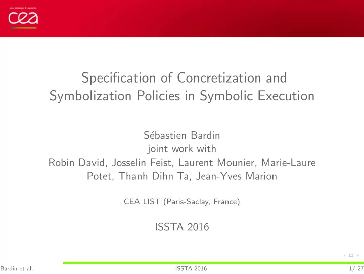 specification of concretization and symbolization