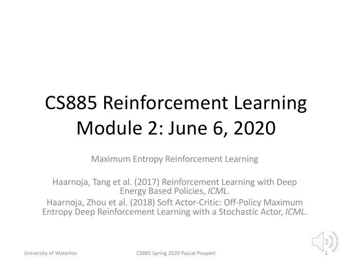 cs885 reinforcement learning module 2 june 6 2020