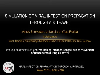 SIMULATION OF VIRAL INFECTION PROPAGATION  THROUGH AIR TRAVEL  Ashok Srinivasan, University of West