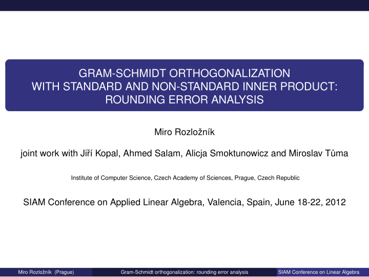 gram schmidt orthogonalization with standard and non