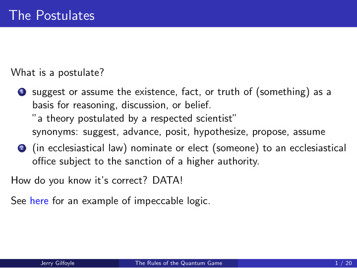the postulates
