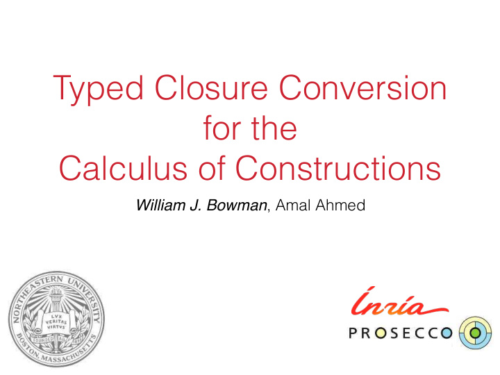 typed closure conversion for the calculus of constructions