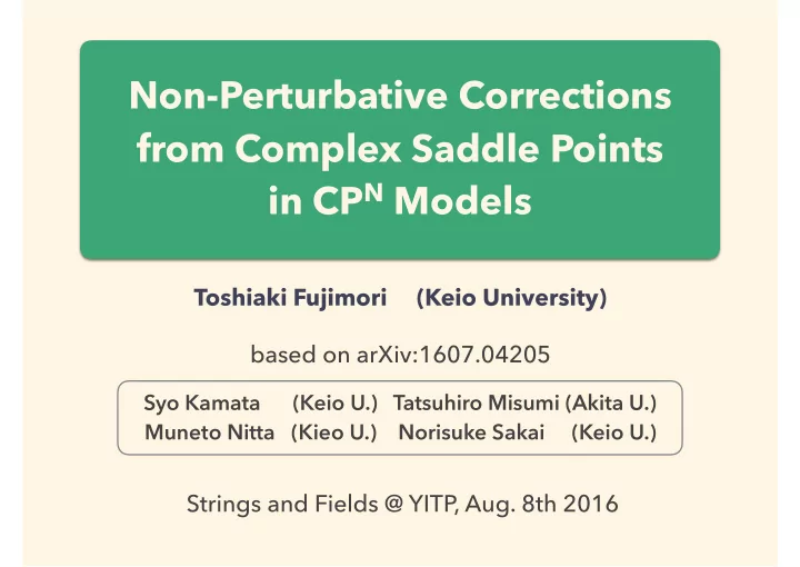non perturbative corrections from complex saddle points