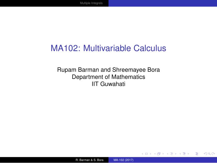 ma102 multivariable calculus
