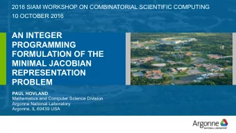 AN INTEGER  PROGRAMMING  FORMULATION OF THE  MINIMAL JACOBIAN  REPRESENTATION  PROBLEM  P  a  u  l