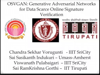 OSVGAN: Generative Adversarial Networks  for Data Scarce Online Signature  Verification  Chandra