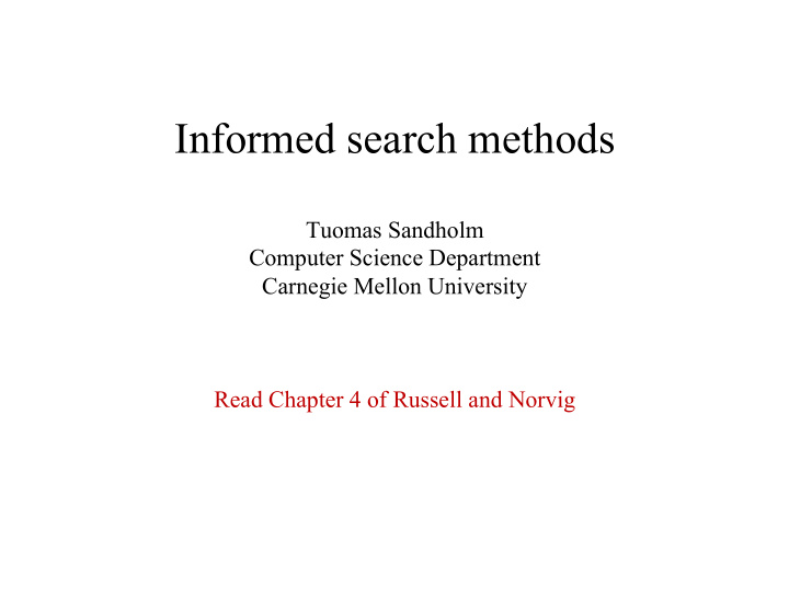 informed search methods