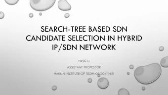 SEARCH-TREE BASED SDN  CANDIDATE SELECTION IN HYBRID  IP/SDN NETWORK  NING LI  ASSISTANT PROFESSOR