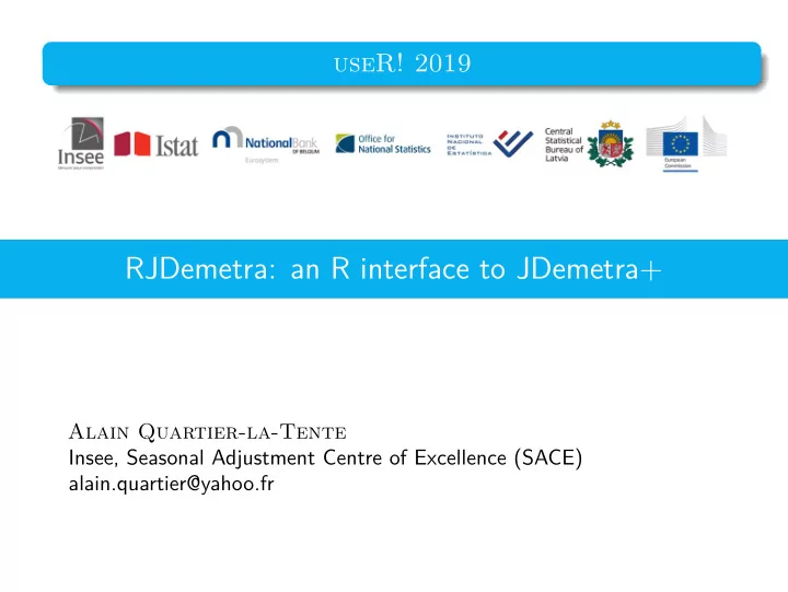 rjdemetra an r interface to jdemetra