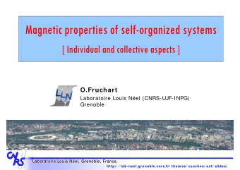 Magnetic properties of self-organized systems  [ Individual and collective aspects ]  O.Fruchart