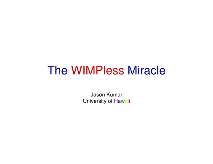the wimpless miracle the wimpless miracle