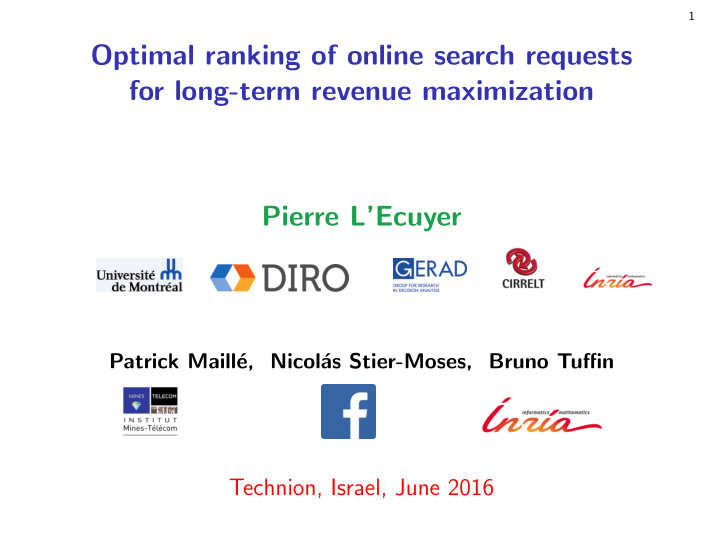 optimal ranking of online search requests for long term