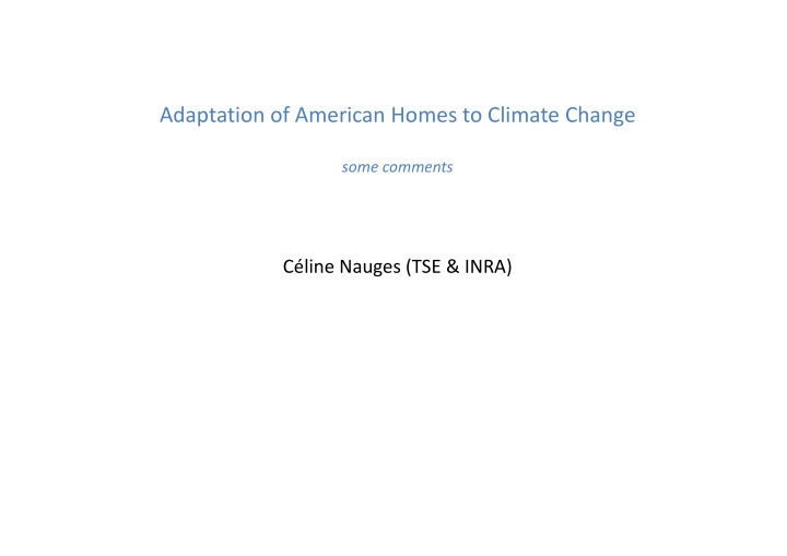 adaptation of american homes to climate change