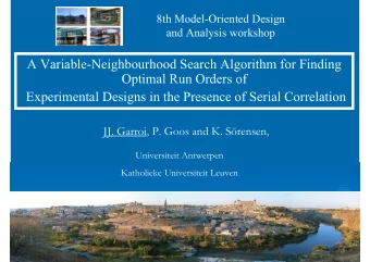 A Variable-Neighbourhood Search Algorithm for Finding  Optimal Run Orders of  Experimental Designs