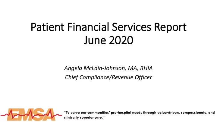 patient fin inancial services report