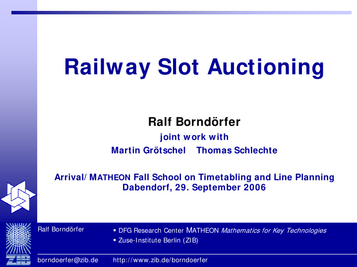 railway slot auctioning