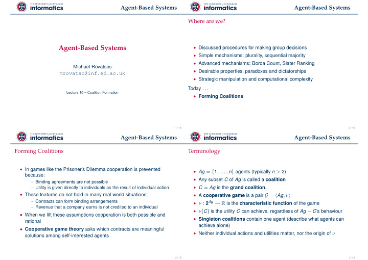 agent based systems