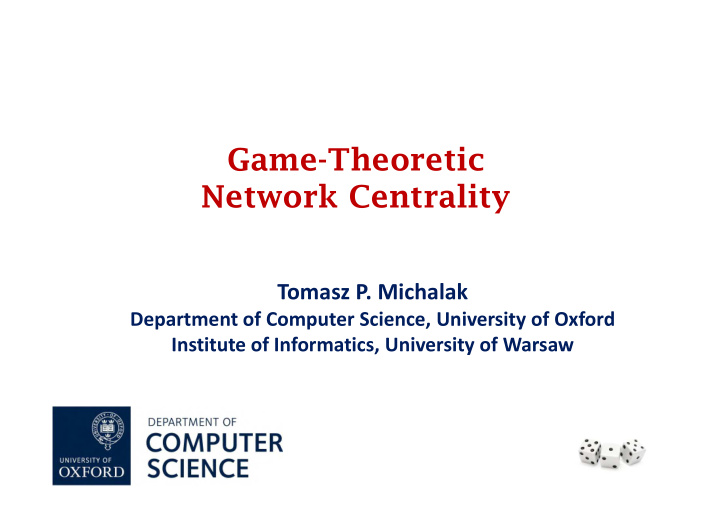 game theoretic network centrality