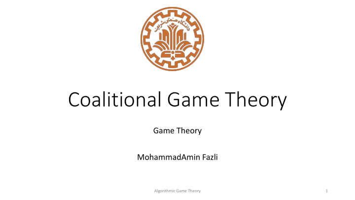 coalitional game theory