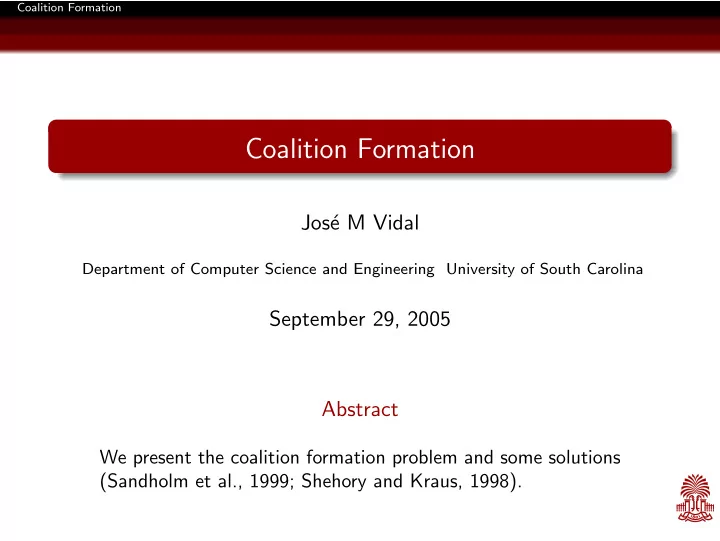 coalition formation