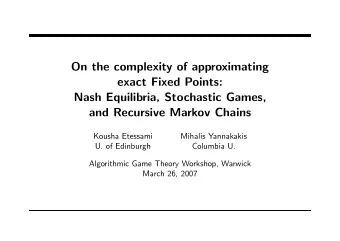 On the complexity of approximating  exact Fixed Points:  Nash Equilibria, Stochastic Games,  and