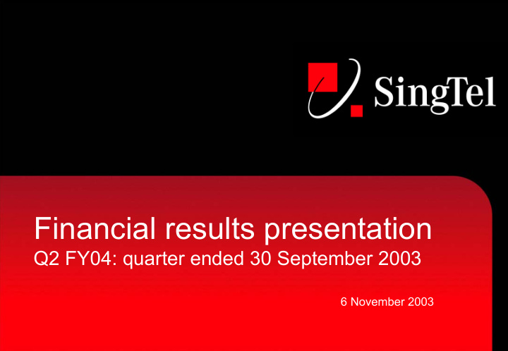 financial results presentation