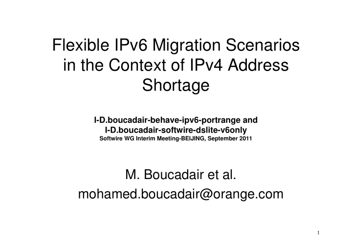 flexible ipv6 migration scenarios in the context of ipv4