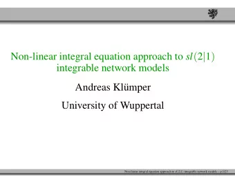 Non-linear integral equation approach to sl ( 2 | 1 )  integrable network models  Andreas Kl
